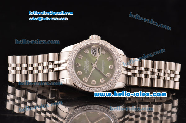 Rolex Datejust Lady 2813 Automatic Steel Case with Grey MOP Dial Diamond Markers and Diamond Bezel ETA Coating - Click Image to Close